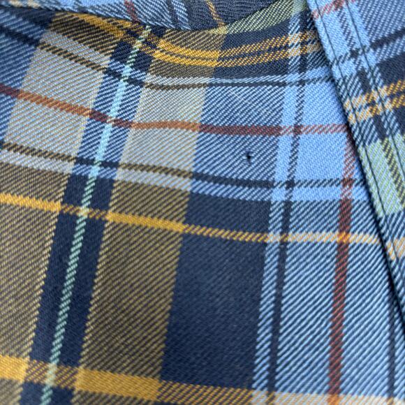 Orvis Signature Collection Mens XL Blue Brown Plaid 100% Wool Long Sleeve Shirt - Picture 3 of 6